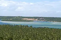 Aerial view of Barra de São Miguel across Roteiro Lagoon