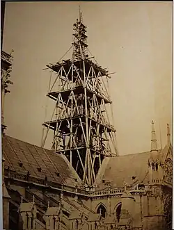 Construction of the spire around 1853