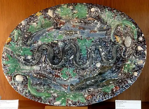 Rustic plate by Bernard Palissy (about 1565)