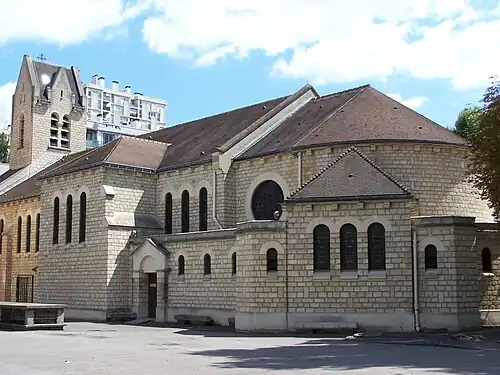The chevet of the church and courtyard