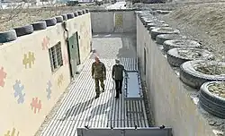 Aliyev walking through the park