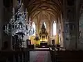 Interior of the Gothic Lutheran church in Štítnik