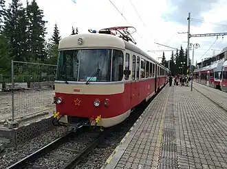 Class 420.95 at Štrbské Pleso railway station, 2020.