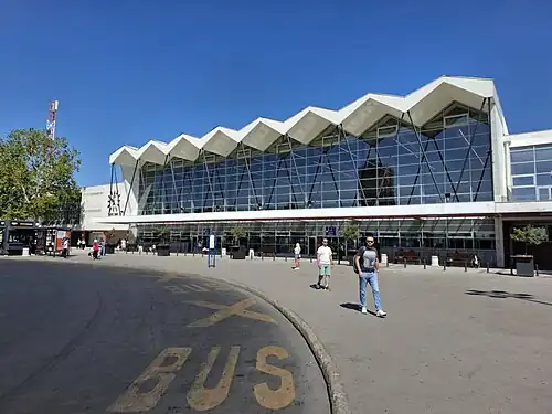 Novi Sad railway station by Imre Farkas and Milan Matović, 1964