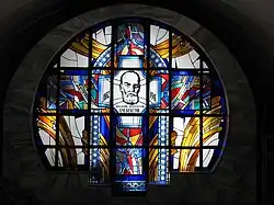 Stained glass window with his image in Kharkiv