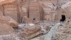 Shuaib Caves in Al-Bada'a, region of Tabuk in northwestern Saudi Arabia Below: Map