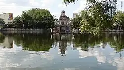 temple tank with a hall in the centre