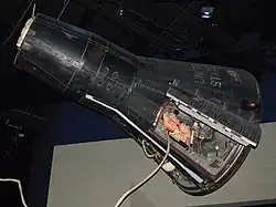 The Gemini 5 space capsule which flew Gordon Cooper and Pete Conrad into low Earth orbit in 1965