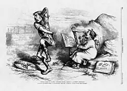 Nast's target in this cartoon was James Gordon Bennett, Jr., the wealthy, conceited, autocratic editor of the Herald.[h]