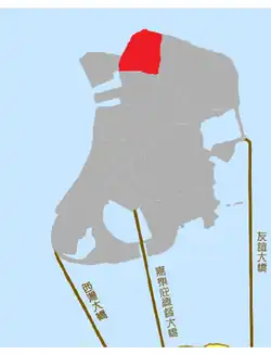 Location of Toi San on the Macau Peninsula