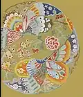 Butterfly Medallion Pattern in Gongbi Painting Style