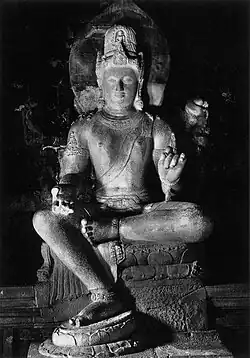 Avalokiteśvara andesite stone in Mendut temple, early 9th century Sailendran art, Java, Indonesia
