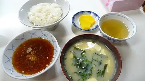 Rice and miso soup with takuan