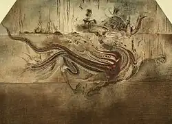 The Azure Dragon mural depiction at the Goguryeo tombs.