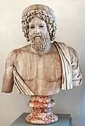Bust of Asclepius, with a beard and hat