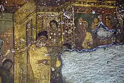 The Buddha in asceticism stage, getting sweet milk-rice from Sujata[196]