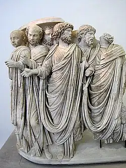 Image 70Fragment of a sarcophagus depicting Gordian III and senators (3rd century) (from Roman Empire)