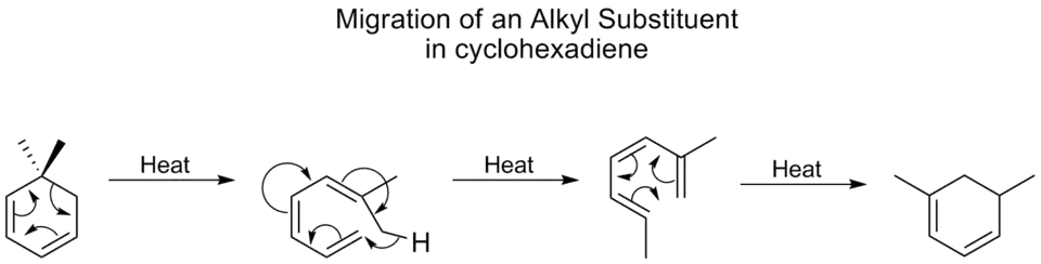 alkyl shift on cyclohexadiene