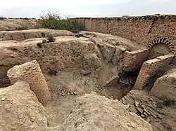 Ruins adjacent to the modernly reconstructed eastern part of the temple complex