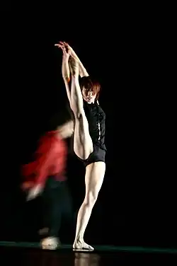 A standing front split