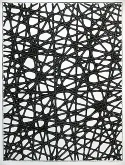 Aleatoric Network (Straight-lined), collography, 1972