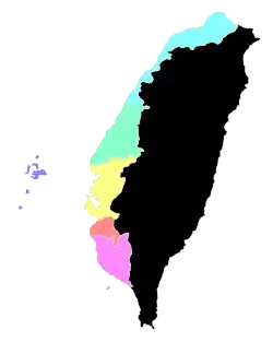 Image 8Administrative units of Taiwan under the Qing dynasty in 1734 (from History of Taiwan)
