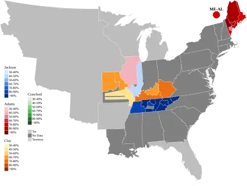 Map of presidential election results by electoral district, shaded according to the vote share of the highest result for an elector of any given candidate. Electoral boundaries for Maryland could not be found