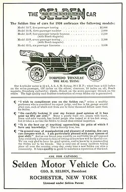 1910 Selden Model 35 advertisement