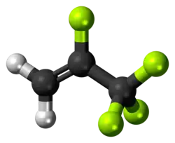 2,3,3,3-Tetrafluoropropene molecule