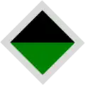 A two toned diamond organizational symbol