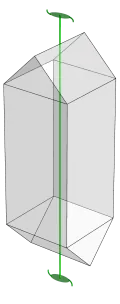 A translucent solid with a 2-fold rotoinversion axis