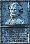 Bronze relief portrait of Colonel Leggett at Vicksburg National Military Park