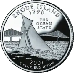 Rhode Island quarter dollar coin
