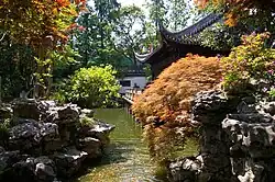 Image 76The Yuyuan Garden in Shanghai, China (created in 1559) shows all the elements of a classical Chinese garden – water, architecture, vegetation, and rocks. (from List of garden types)