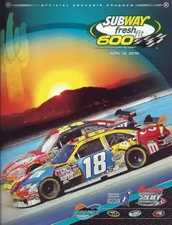 The 2010 Subway Fresh Fit 600 program cover, featuring Kyle Busch and Jeff Gordon.
