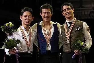 The men's medalists at the 2013 World Championships