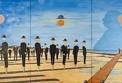 Surrealist Cemetery (Open triptych)