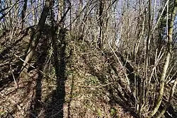 The slag heap of pit F.