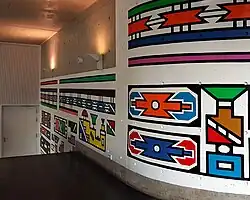 Murals in the Ndebele style from the Maastricht University