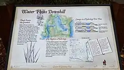 A placard explaining the history of the lake