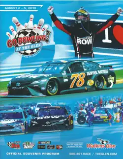 The 2018 Go Bowling at The Glen program cover.