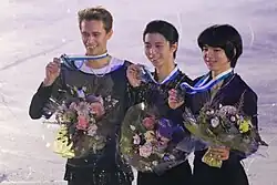The men's event medalists at the 2018 Grand Prix of Helsinki