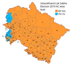 2019 Uttarakhand Lok Sabha Elections Assembly Wise Map