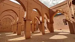 View of the prayer hall, looking towards the courtyard (behind the arches on the right)