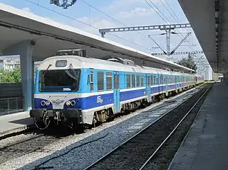 2-car DMU class 621 sets for "regional" services, seen at Thessaloníki, April 2010