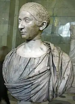 A marble portrait bust of a Roman matron, early 4th century AD, Hermitage Museum, St. Petersburg