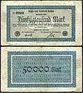 50,000 marks, Aachen, 1923