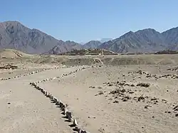 Decaying building in desert