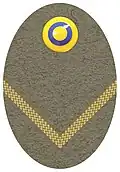 Hat badge (Mössmärke m/1940) for a second lieutenant in the army
