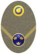 Hat badge (Mössmärke m/1946) for a second lieutenant in the army